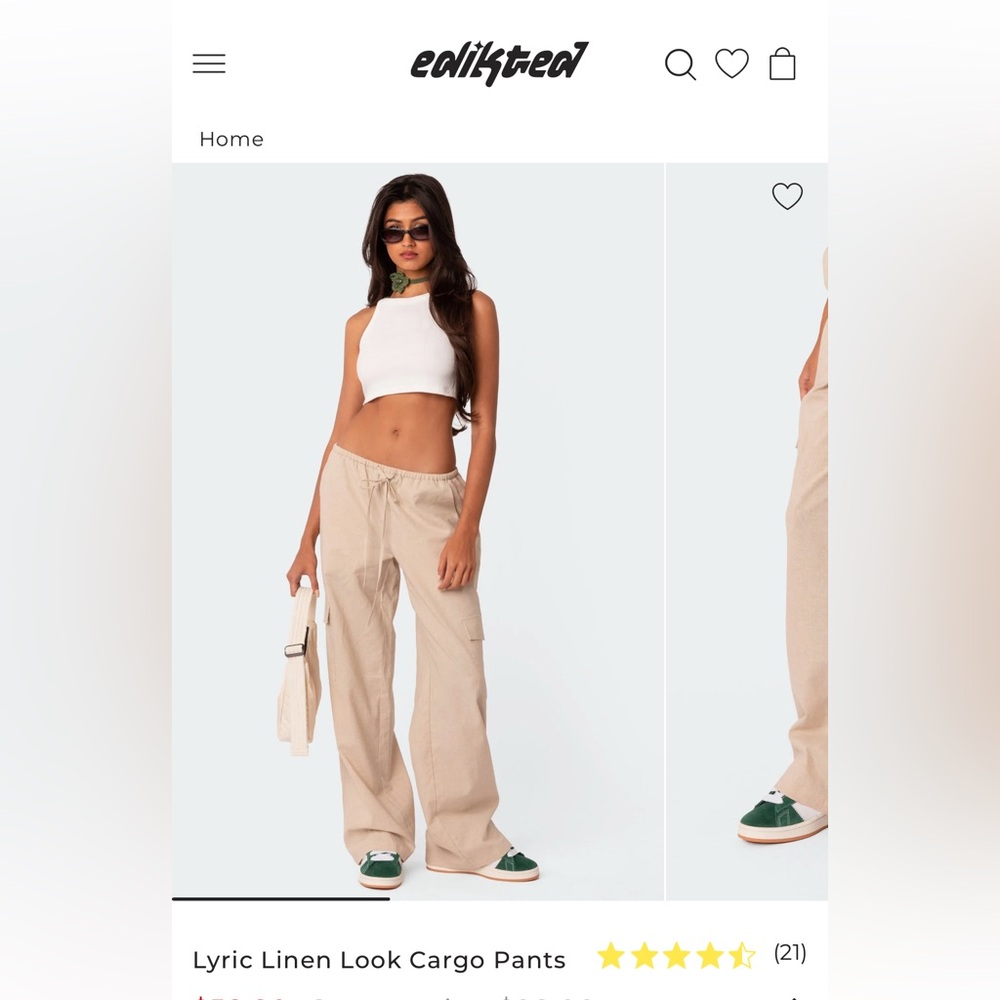 Edikted linen look cargo pants